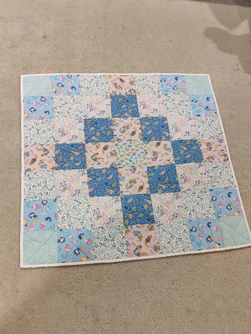 Handmade Patchwork Baby Girl's Quilt Square Y2K Cottagecore Retro Inspired Core
